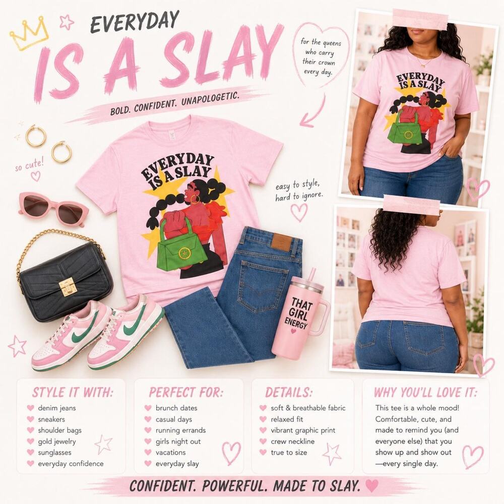 Pink graphic tee with everyday